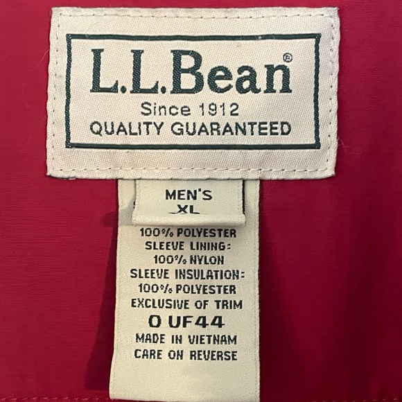 L.L. Bean Mens Vintage Nylon Full Zip Fleece Lined Red Jacket. Size XLT - Picture 14 of 14